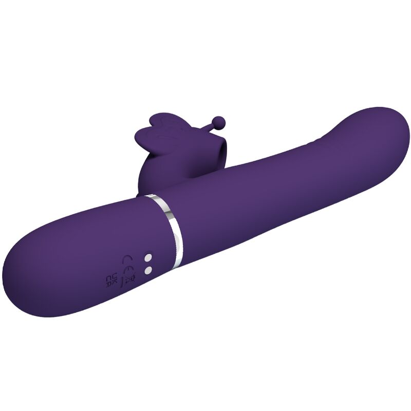 PRETTY LOVE - MULTIFUNCTION RABBIT VIBRATOR 4 IN 1 BUTTERFLY PURPLE - NOCTURNA DESIRES