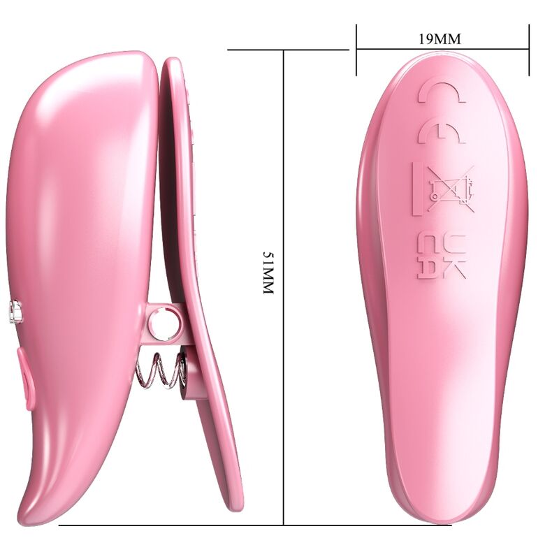 PRETTY LOVE - LEAF VIBRATING NIPPLE CLAMPS PINK - NOCTURNA DESIRES