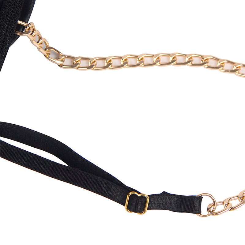 SUBBLIME - BLACK CHAIN SUSPENDERS BODYSUIT S/M - NOCTURNA DESIRES