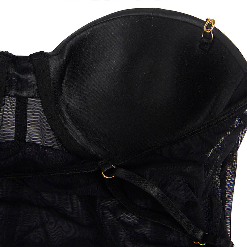 SUBBLIME - BLACK CHAIN SUSPENDERS BODYSUIT S/M - NOCTURNA DESIRES