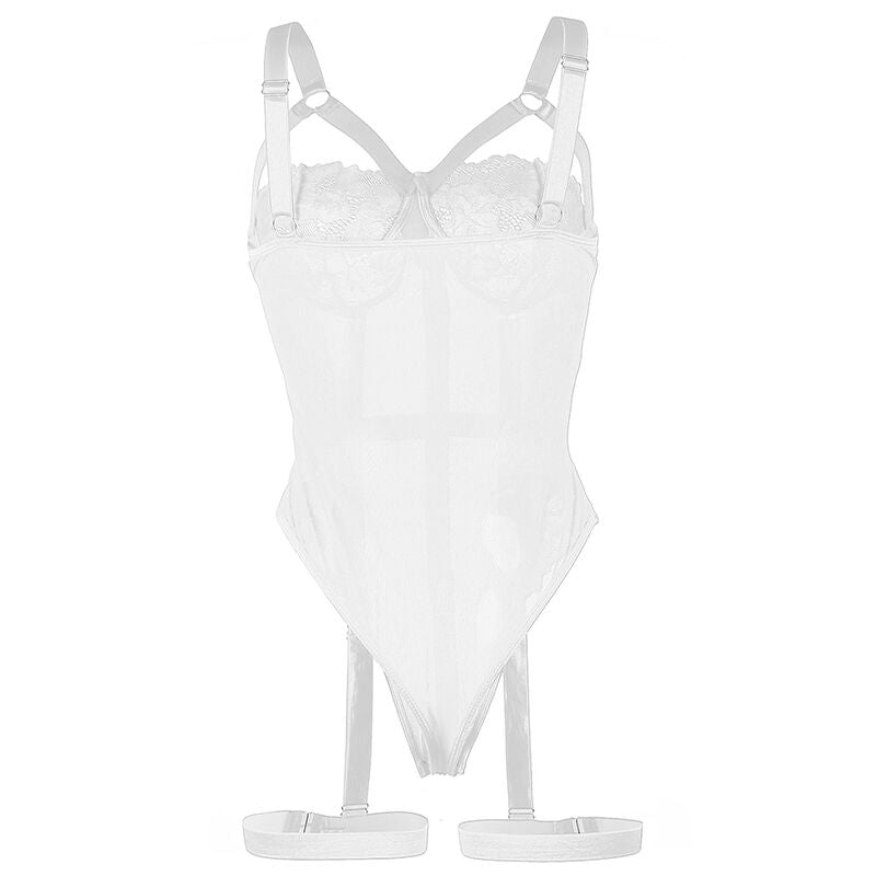 SUBBLIME - TEDDY WITH GARTER STRAP DETAIL CHEST WHITE L/XL - NOCTURNA DESIRES