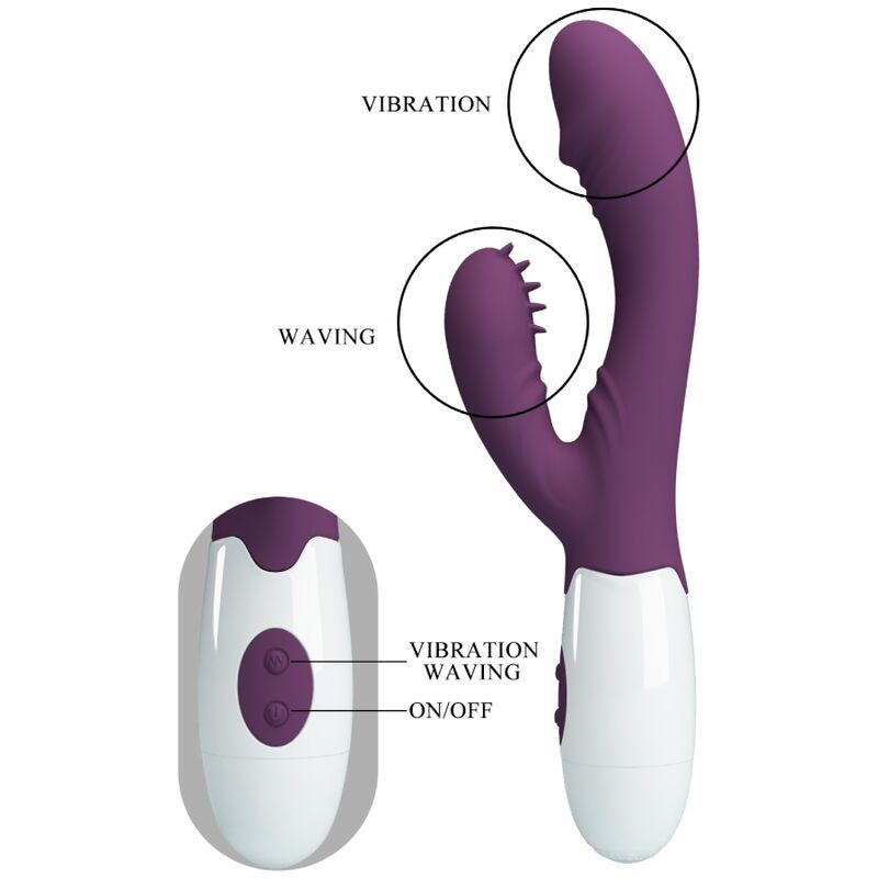 PRETTY LOVE - ANDRE RABBIT VIBRATOR & G-POINT STIMULATOR PURPLE - NOCTURNA DESIRES
