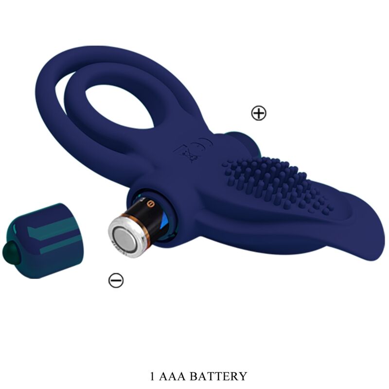 PRETTY LOVE - BRONSON DOUBLE RING WITH VIBRATION BLUE - NOCTURNA DESIRES