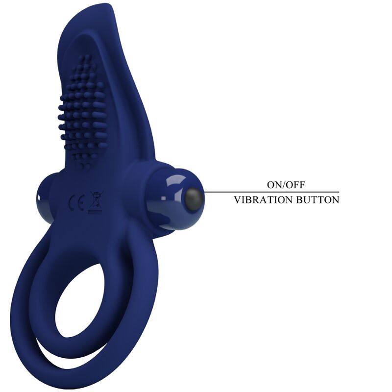 PRETTY LOVE - BRONSON DOUBLE RING WITH VIBRATION BLUE - NOCTURNA DESIRES