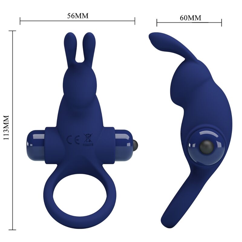 PRETTY LOVE - JIRO RABBIT RING WITH VIBRATION BLUE - NOCTURNA DESIRES