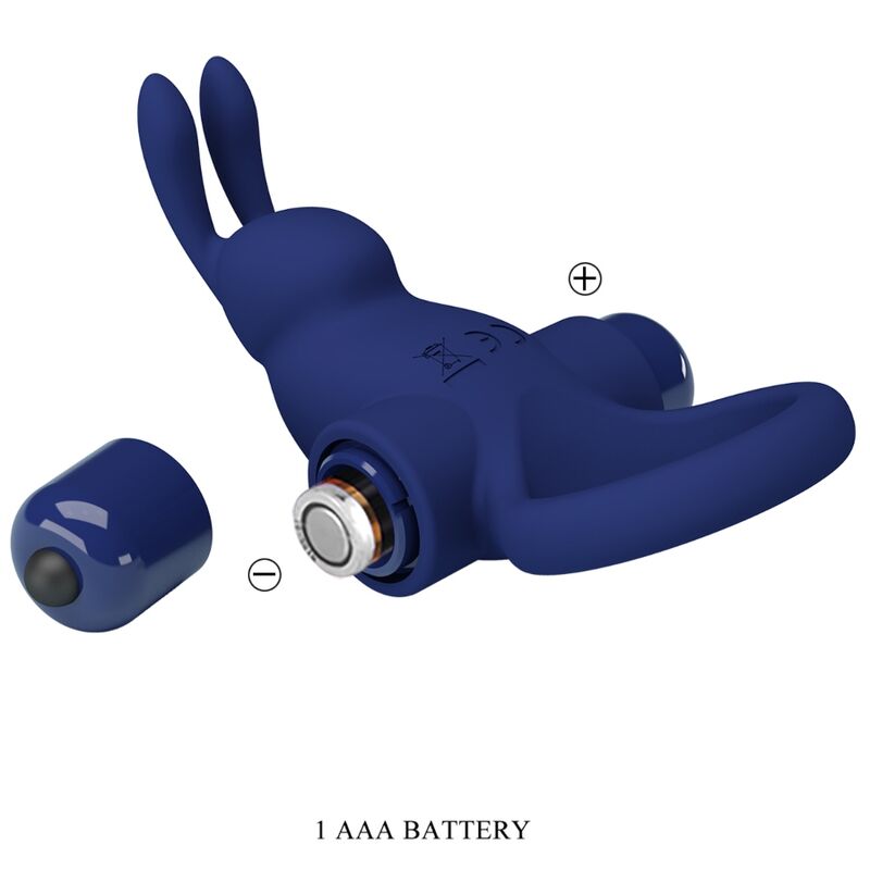PRETTY LOVE - JIRO RABBIT RING WITH VIBRATION BLUE - NOCTURNA DESIRES