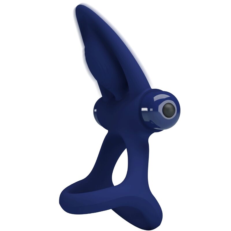 PRETTY LOVE - MAT DOUBLE RING WITH VIBRATION & STIMULATOR BLUE - NOCTURNA DESIRES
