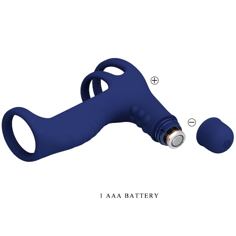 PRETTY LOVE - ELISH VIBRATING RING WITH EXTENSION BLUE - NOCTURNA DESIRES
