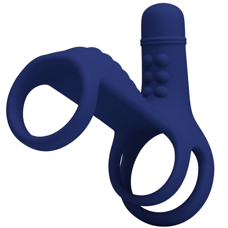 PRETTY LOVE - ELISH VIBRATING RING WITH EXTENSION BLUE - NOCTURNA DESIRES