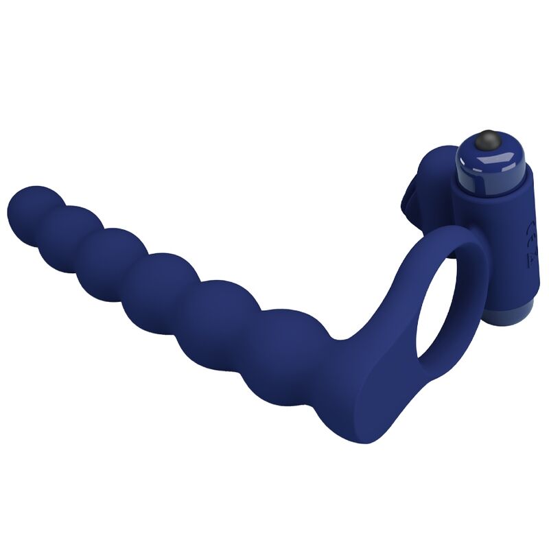 PRETTY LOVE - AJMAL VIBRATING RING WITH PLUG BLUE - NOCTURNA DESIRES
