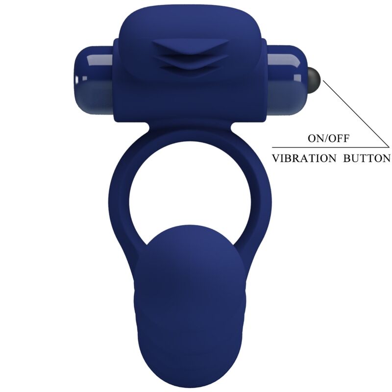 PRETTY LOVE - AJMAL VIBRATING RING WITH PLUG BLUE - NOCTURNA DESIRES