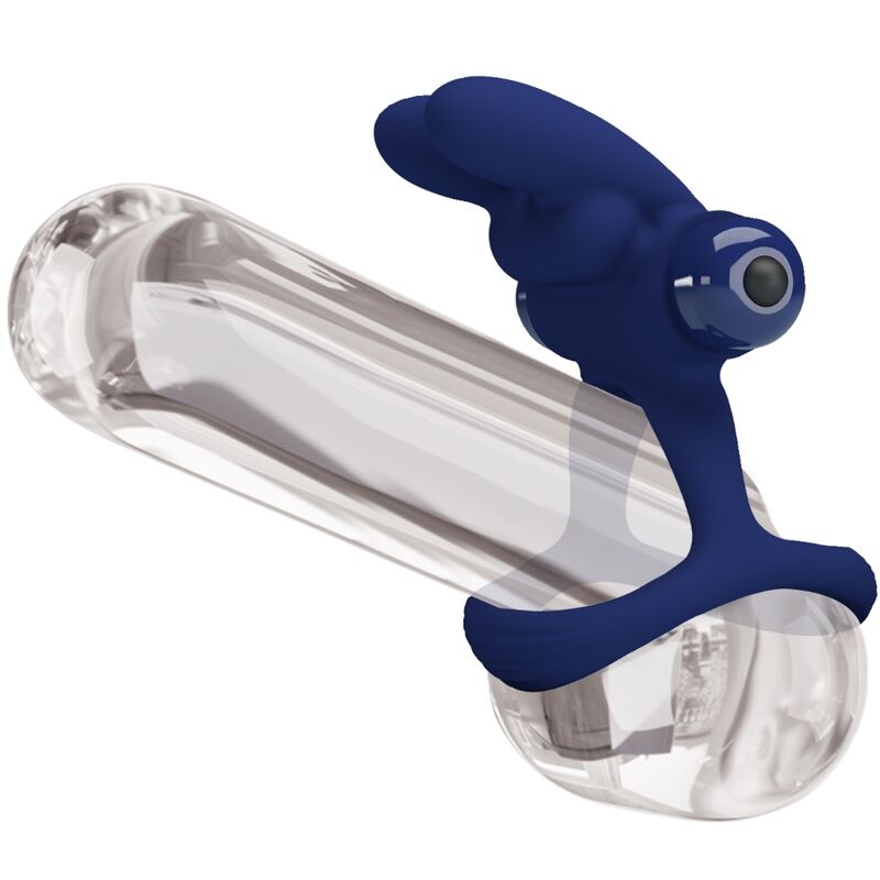 PRETTY LOVE - FRANCISCO DOUBLE VIBRATING RING RABBIT BLUE - NOCTURNA DESIRES