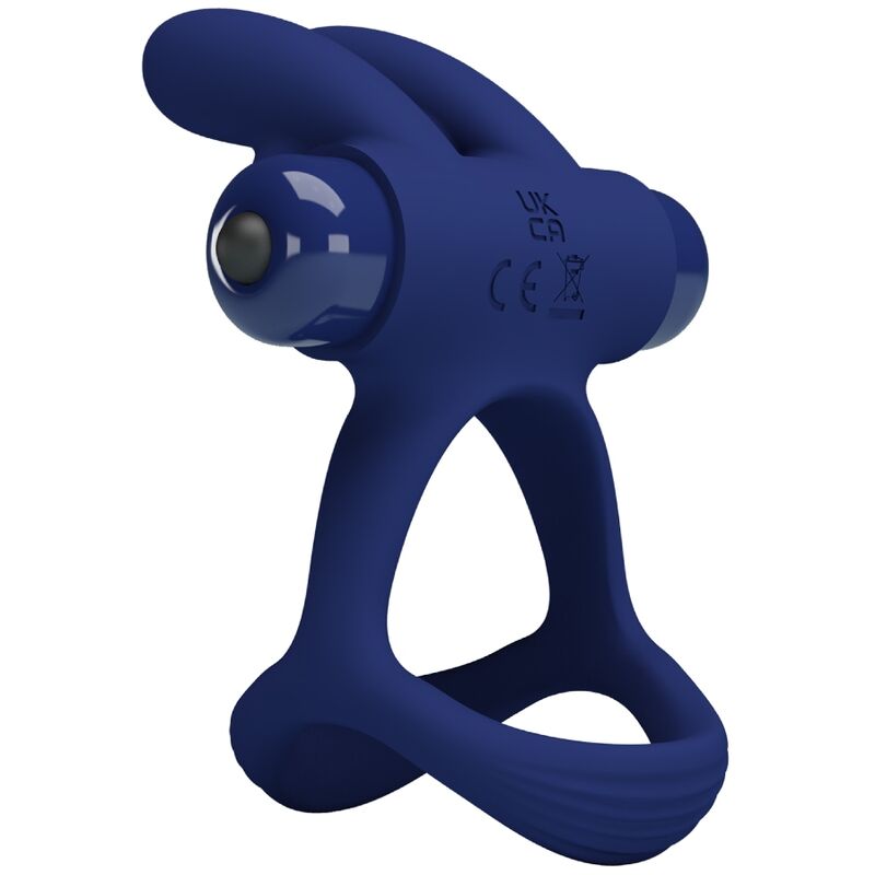 PRETTY LOVE - FRANCISCO DOUBLE VIBRATING RING RABBIT BLUE - NOCTURNA DESIRES