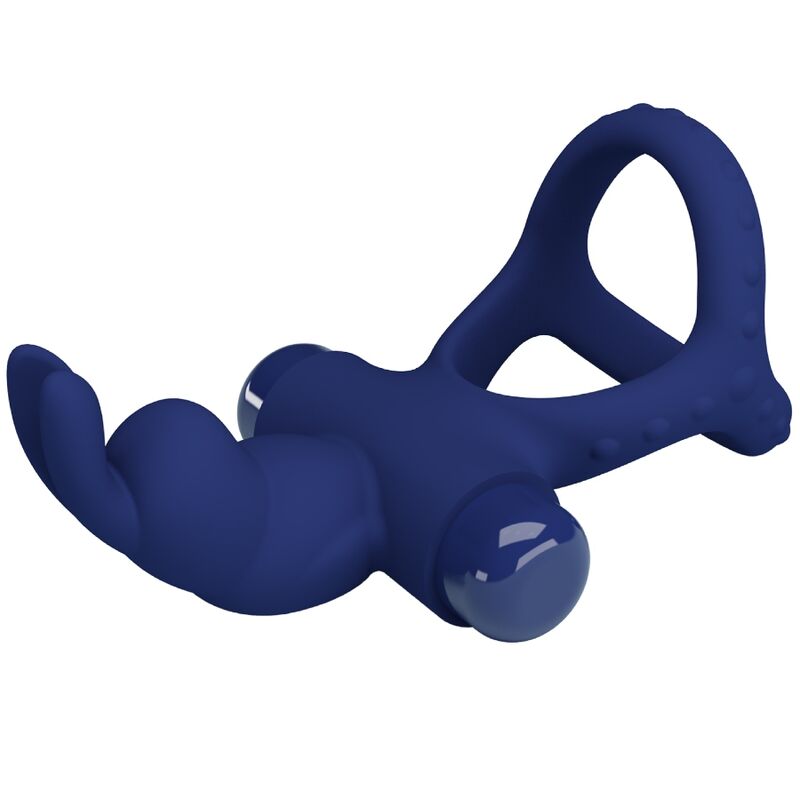 PRETTY LOVE - LUCHITO DOUBLE VIBRATING RING RABBIT BLUE - NOCTURNA DESIRES