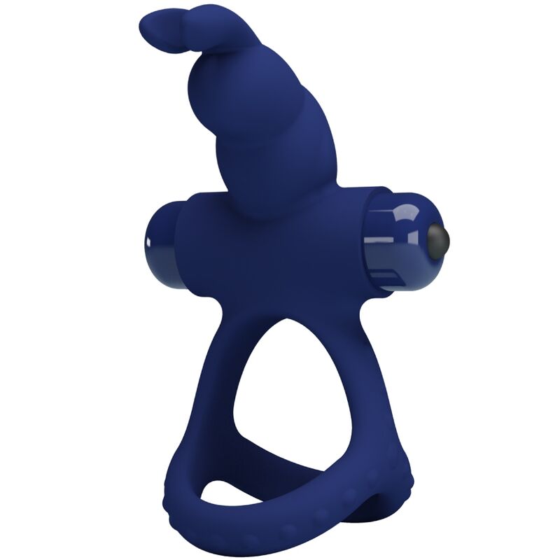 PRETTY LOVE - LUCHITO DOUBLE VIBRATING RING RABBIT BLUE - NOCTURNA DESIRES