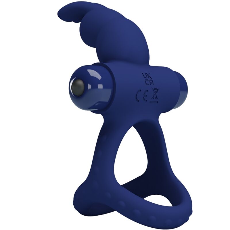 PRETTY LOVE - LUCHITO DOUBLE VIBRATING RING RABBIT BLUE - NOCTURNA DESIRES