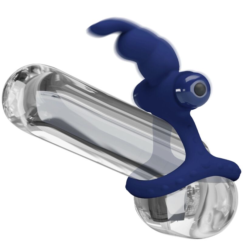 PRETTY LOVE - LUCHITO DOUBLE VIBRATING RING RABBIT BLUE - NOCTURNA DESIRES