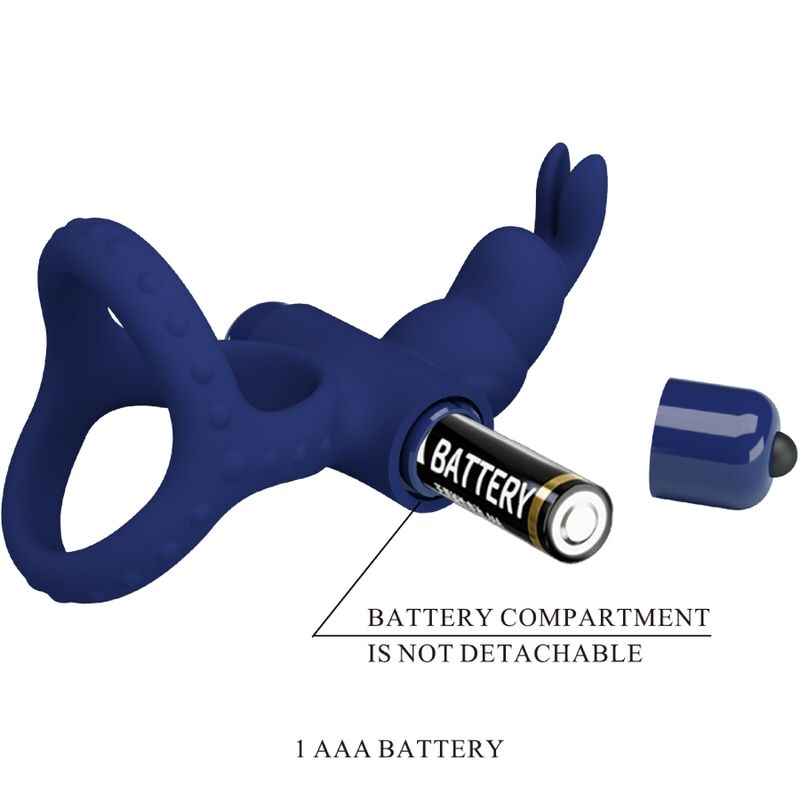 PRETTY LOVE - LUCHITO DOUBLE VIBRATING RING RABBIT BLUE - NOCTURNA DESIRES