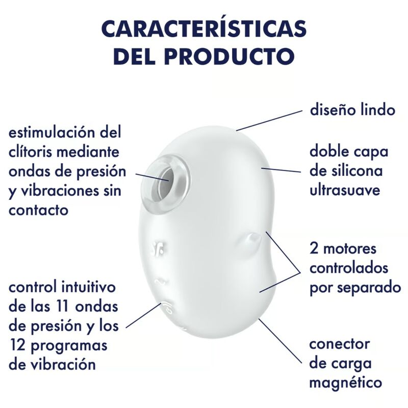 SATISFYER - CUTIE GHOST LAY-ON VIBRATOR WHITE - NOCTURNA DESIRES