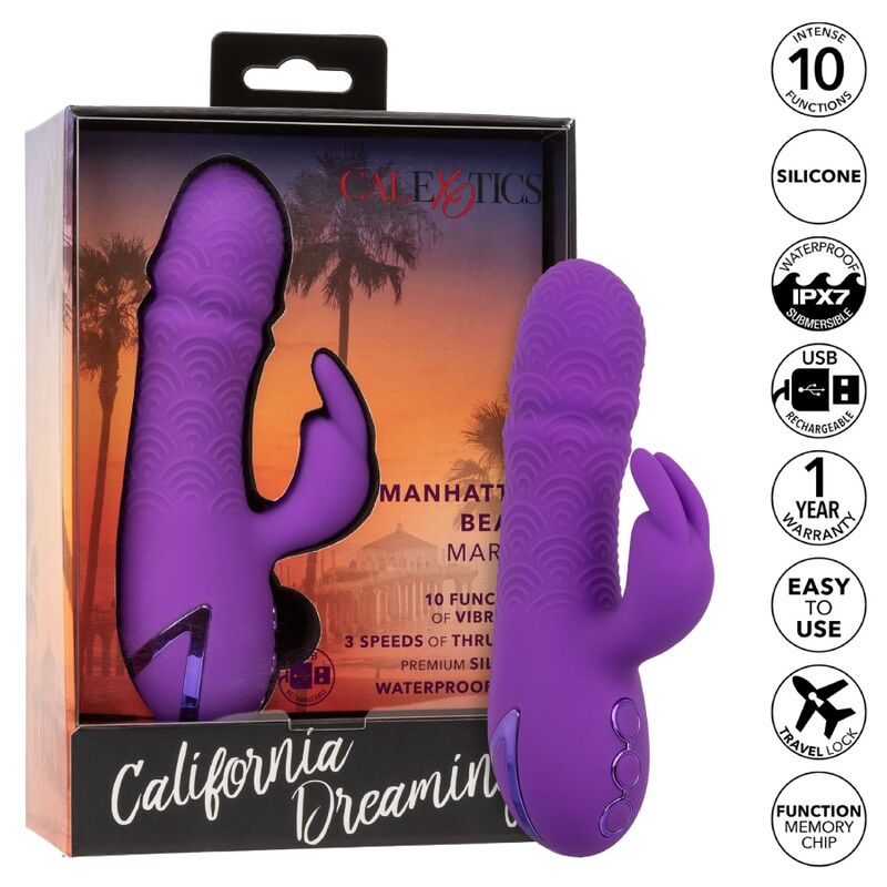 CALEXOTICS - MANHATTAN BEACH MARVEL VIBRATOR RABBIT PURPLE BY CALIFORNIA DREAMING - NOCTURNA DESIRES