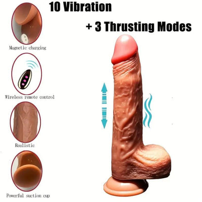 ARMONY - REALISTIC DILDO VIBRATOR & THRUSTING REMOTE CONTROL 22.5 CM - NOCTURNA DESIRES