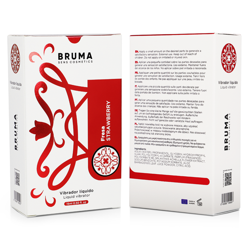 BRUMA - LIQUID VIBRATOR ULTRA SLIDING STRAWBERRY 15 ML - NOCTURNA DESIRES