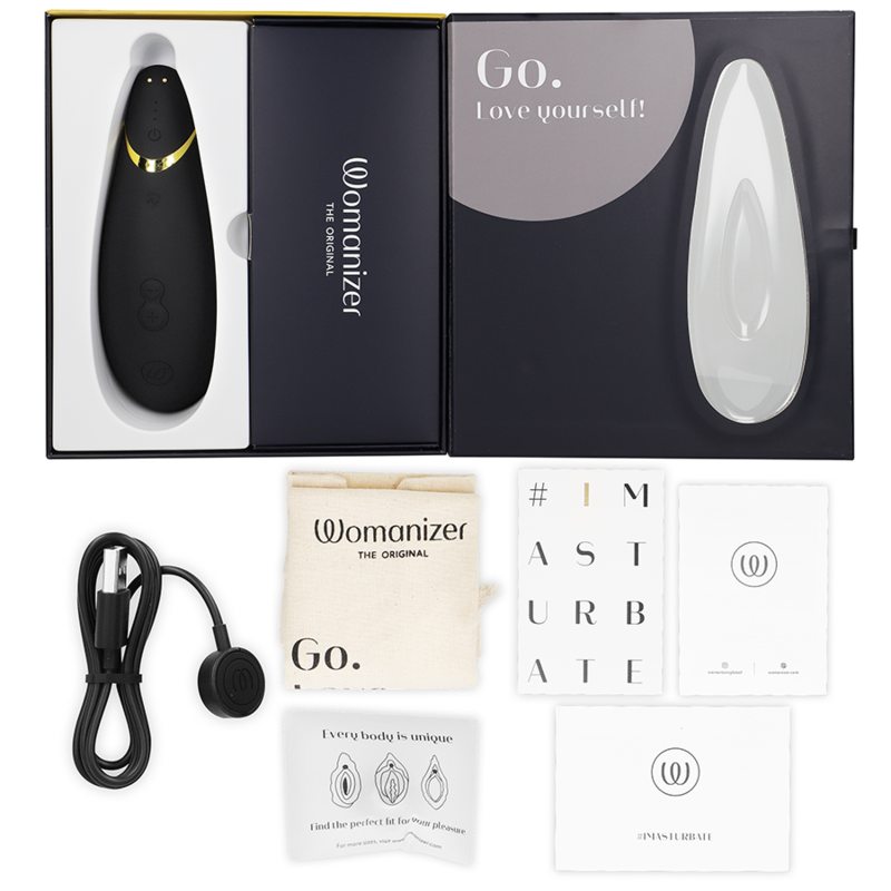 WOMANIZER - PREMIUM 2 CLITORAL STIMULATOR BLACK - NOCTURNA DESIRES