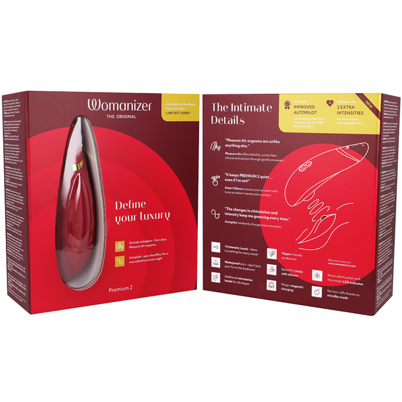 WOMANIZER - PREMIUM 2 CLITORAL STIMULATOR BORDEAUX - NOCTURNA DESIRES