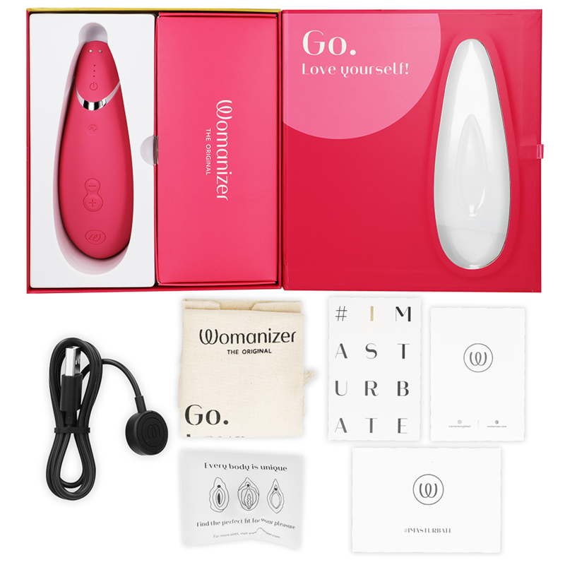 WOMANIZER - PREMIUM 2 CLITORAL STIMULATOR RASPBERRY - NOCTURNA DESIRES
