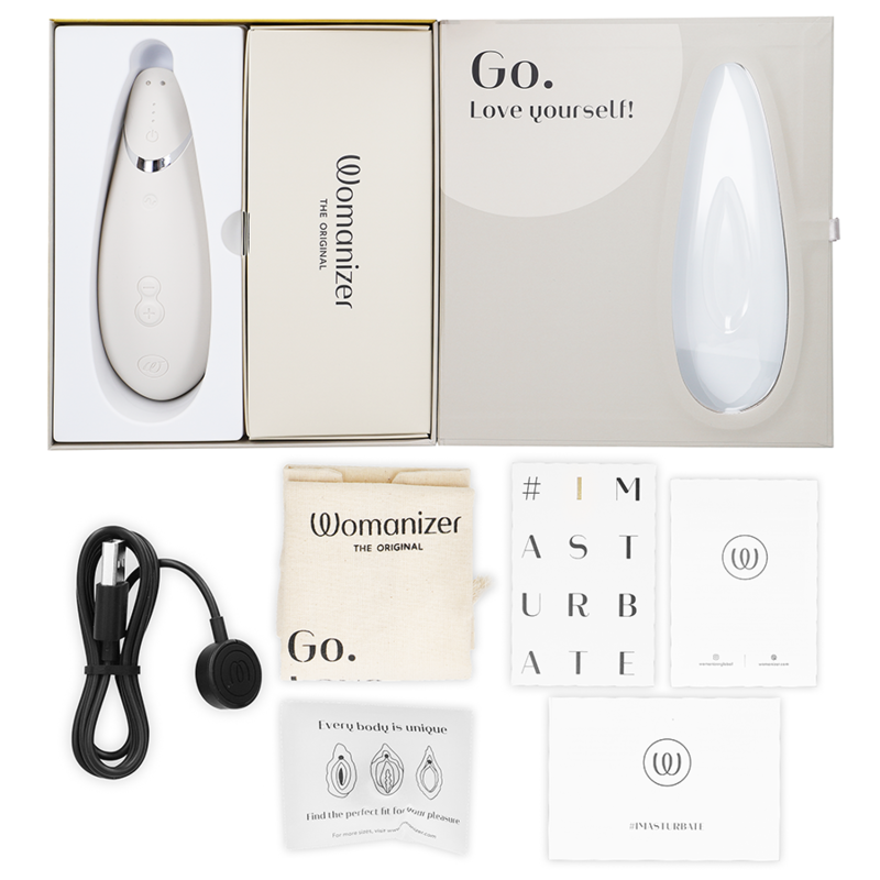 WOMANIZER - PREMIUM 2 CLITORAL STIMULATOR WARM GRAY - NOCTURNA DESIRES