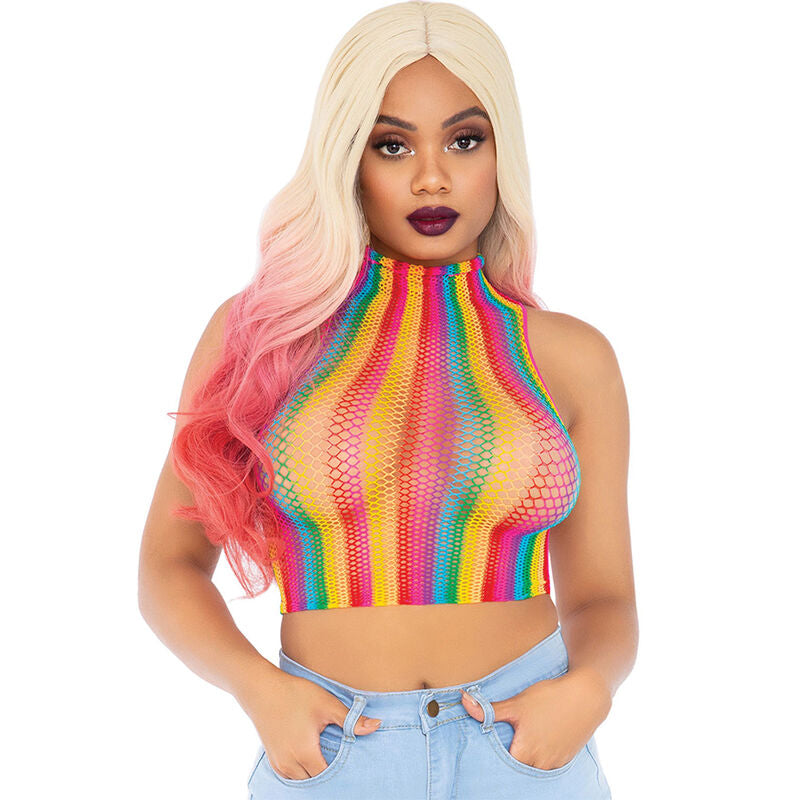 LEG AVENUE - MULTICOLOR NET TOP - NOCTURNA DESIRES