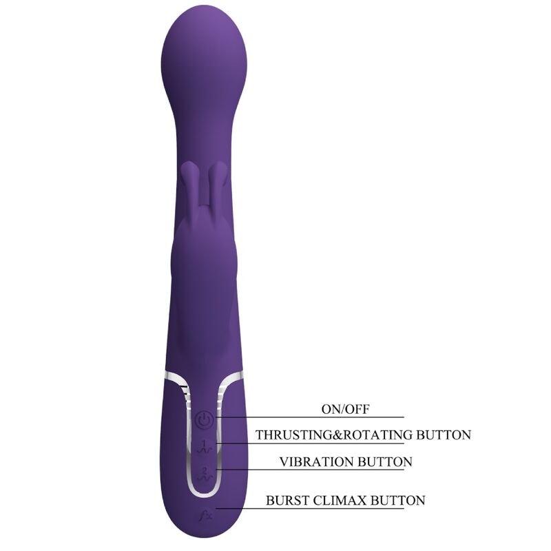 PRETTY LOVE - DEJON RABBIT VIBRATOR 3 IN 1 MULTIFUNCTION PURPLE - NOCTURNA DESIRES