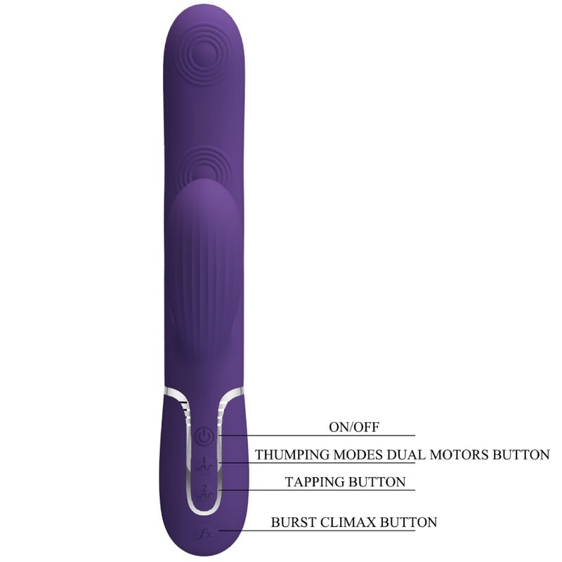 PRETTY LOVE - PERLITA G-SPOT VIBRATOR 3 IN 1 MULTIFUNCTION PURPLE - NOCTURNA DESIRES