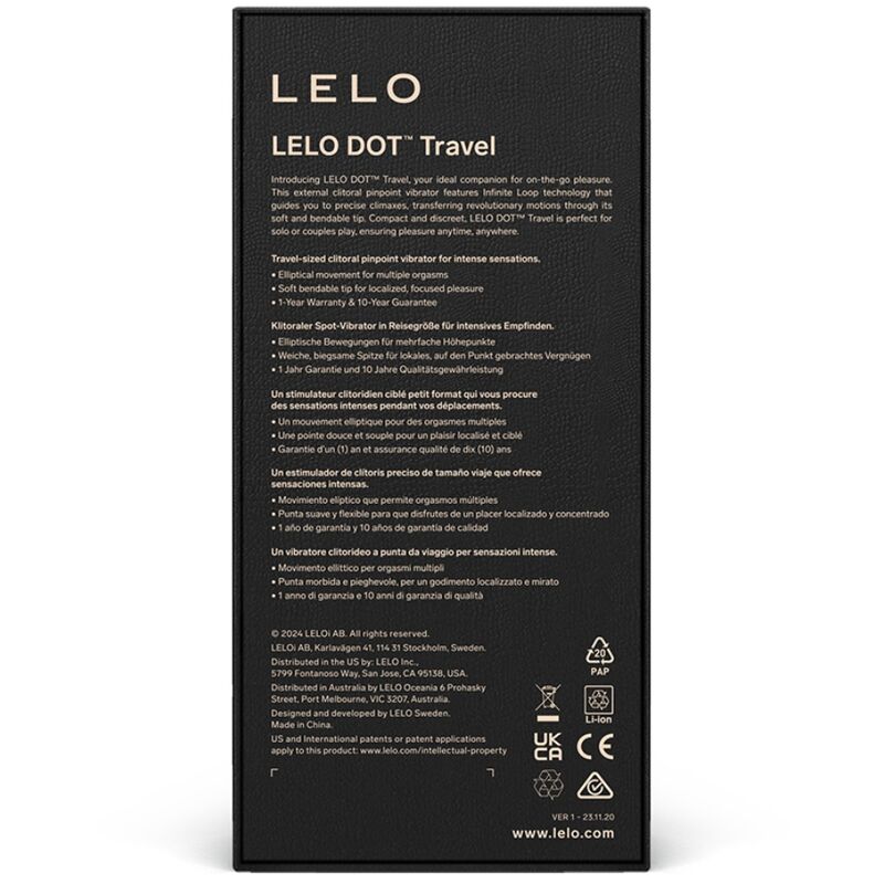LELO - DOT TRAVEL CLITORIS STIMULATOR PINK - NOCTURNA DESIRES