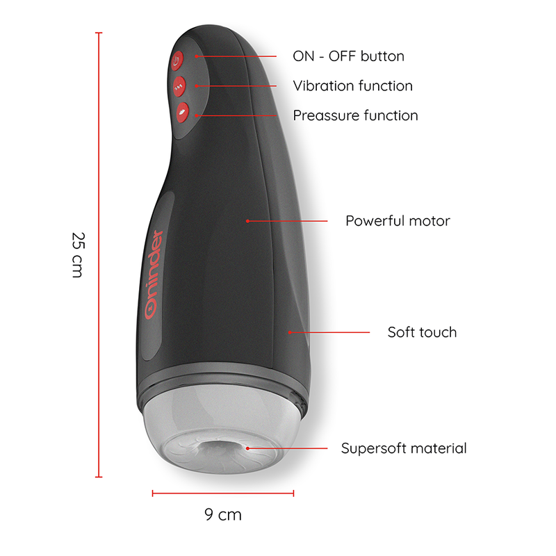 ONINDER - SEOUL RECHARGEABLE MALE MASTURBATOR 10 SPEED - FREE APP - NOCTURNA DESIRES