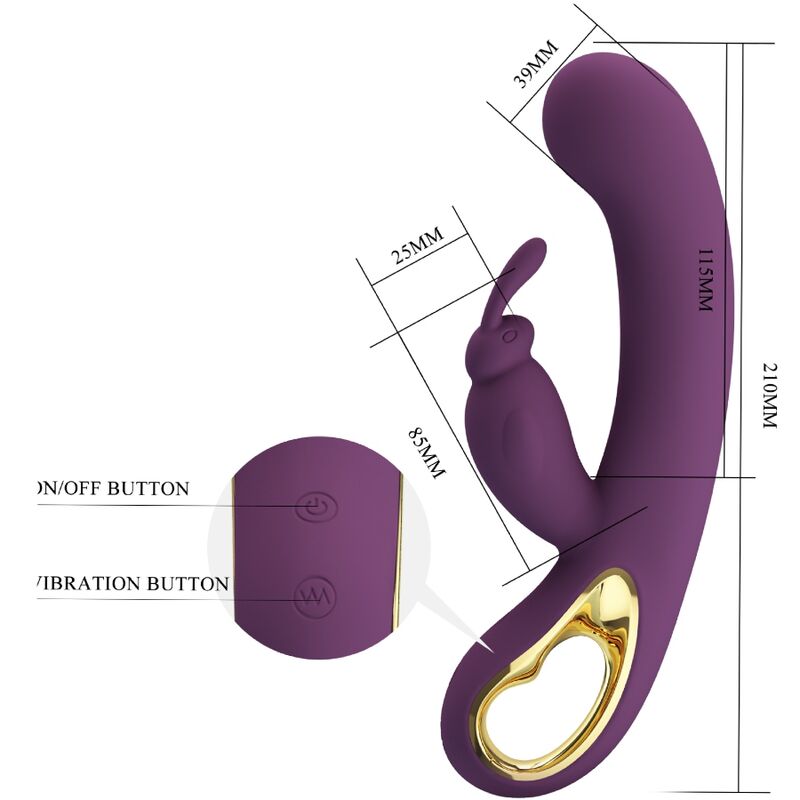 PRETTY LOVE - LIAM RABBIT VIBRATOR & G SPOT STIMULATOR PURPLE - NOCTURNA DESIRES