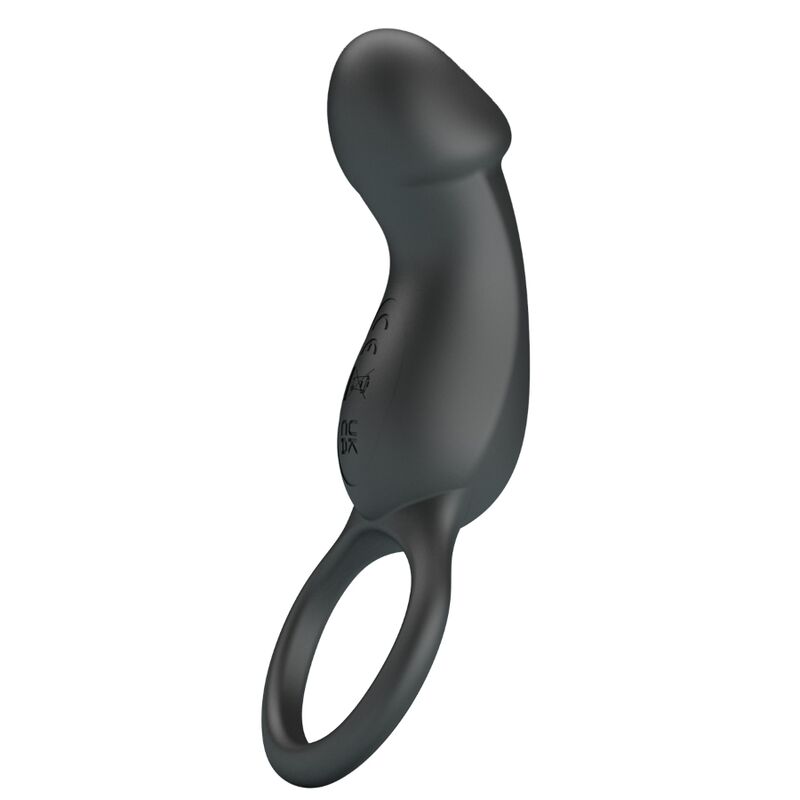 PRETTY LOVE - TRAE VIBRATING BLACK RING WITH STIMULATOR - NOCTURNA DESIRES