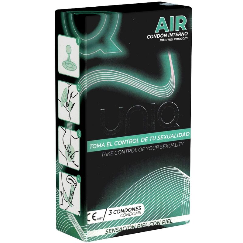 UNIQ - AIR LATEX FREE FEMALE CONDOM 3 UNITS - NOCTURNA DESIRES