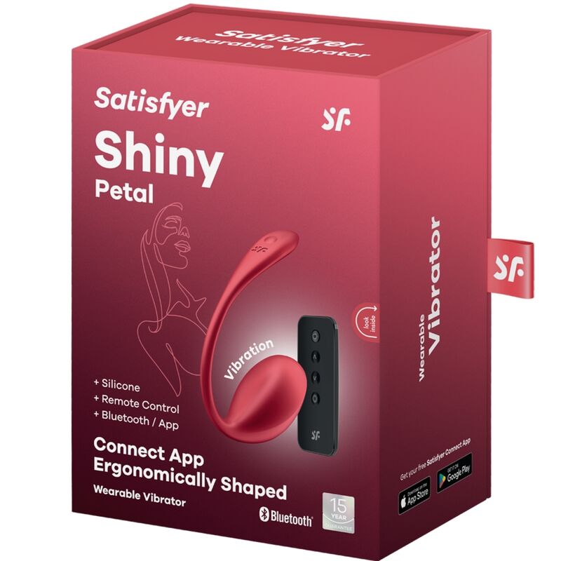 SATISFYER - SHINY PETAL G POINT REMOTE CONTROL STIMULATOR RED FREE APP - NOCTURNA DESIRES