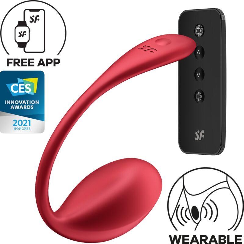 SATISFYER - SHINY PETAL G POINT REMOTE CONTROL STIMULATOR RED FREE APP - NOCTURNA DESIRES