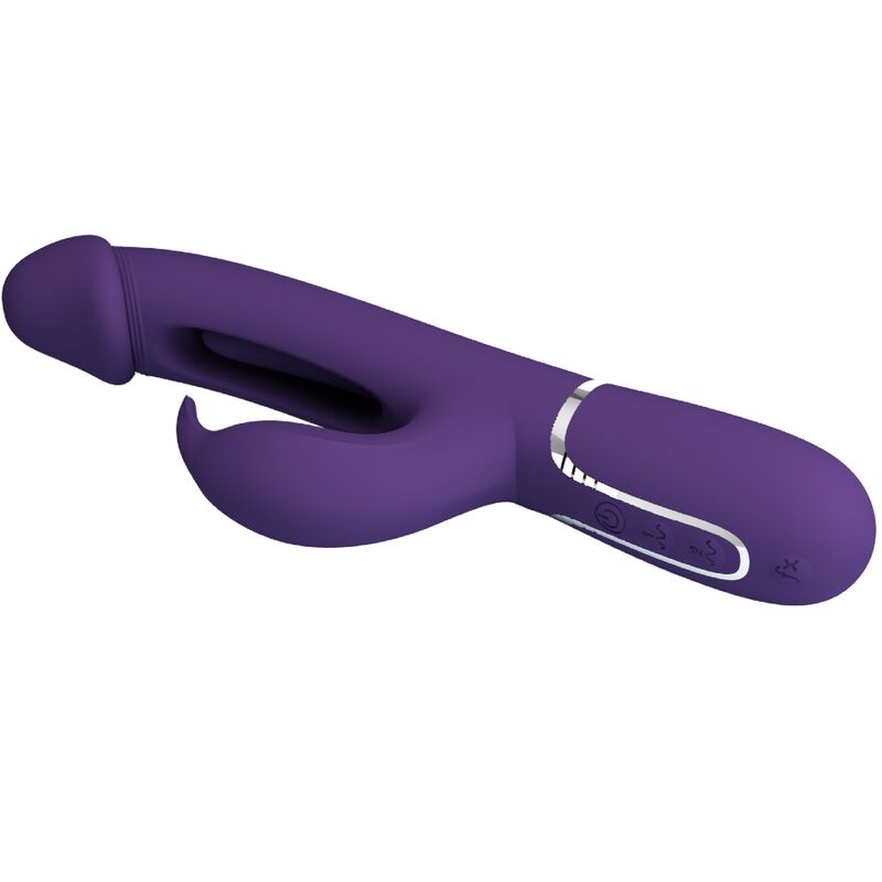 PRETTY LOVE - KAMPAS RABBIT 3 IN 1 MULTIFUNCTION VIBRATOR WITH TONGUE VIOLET - NOCTURNA DESIRES