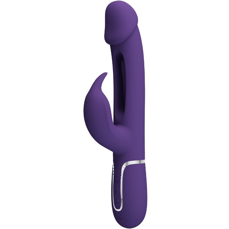 PRETTY LOVE - KAMPAS RABBIT 3 IN 1 MULTIFUNCTION VIBRATOR WITH TONGUE VIOLET - NOCTURNA DESIRES