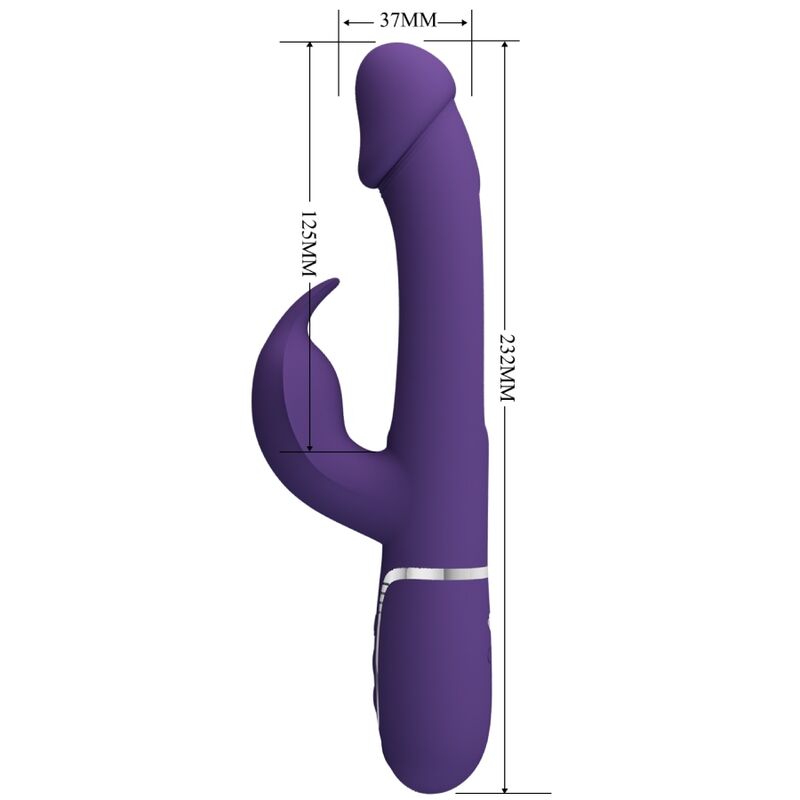 PRETTY LOVE - KAMPAS RABBIT 3 IN 1 MULTIFUNCTION VIBRATOR WITH TONGUE VIOLET - NOCTURNA DESIRES