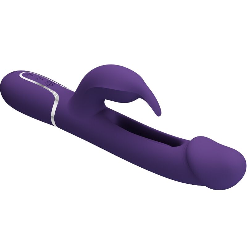 PRETTY LOVE - KAMPAS RABBIT 3 IN 1 MULTIFUNCTION VIBRATOR WITH TONGUE VIOLET - NOCTURNA DESIRES