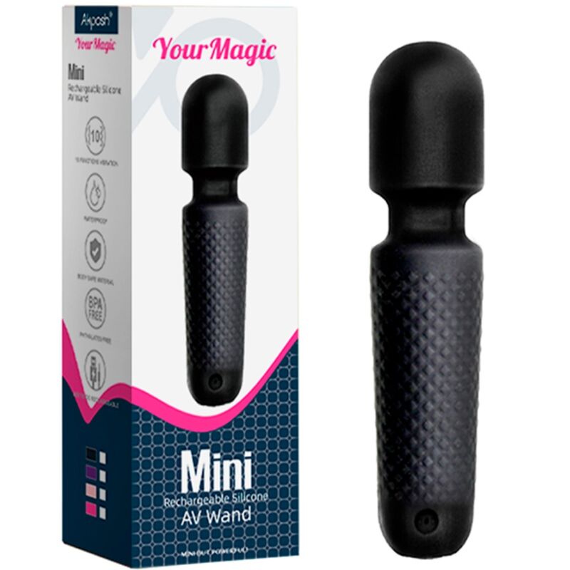 ARMONY - YOUR MAGIC MASSAGER & VIBRATOR RECHARGEABLE 10 VIBRATIONS WAND DOTS BLACK - NOCTURNA DESIRES
