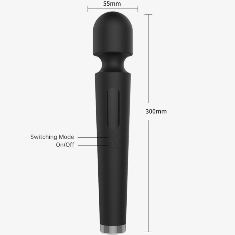 ARMONY - X POWER LARGE MASSAGER & VIBRATOR 7 VIBRATIONS BLACK - NOCTURNA DESIRES