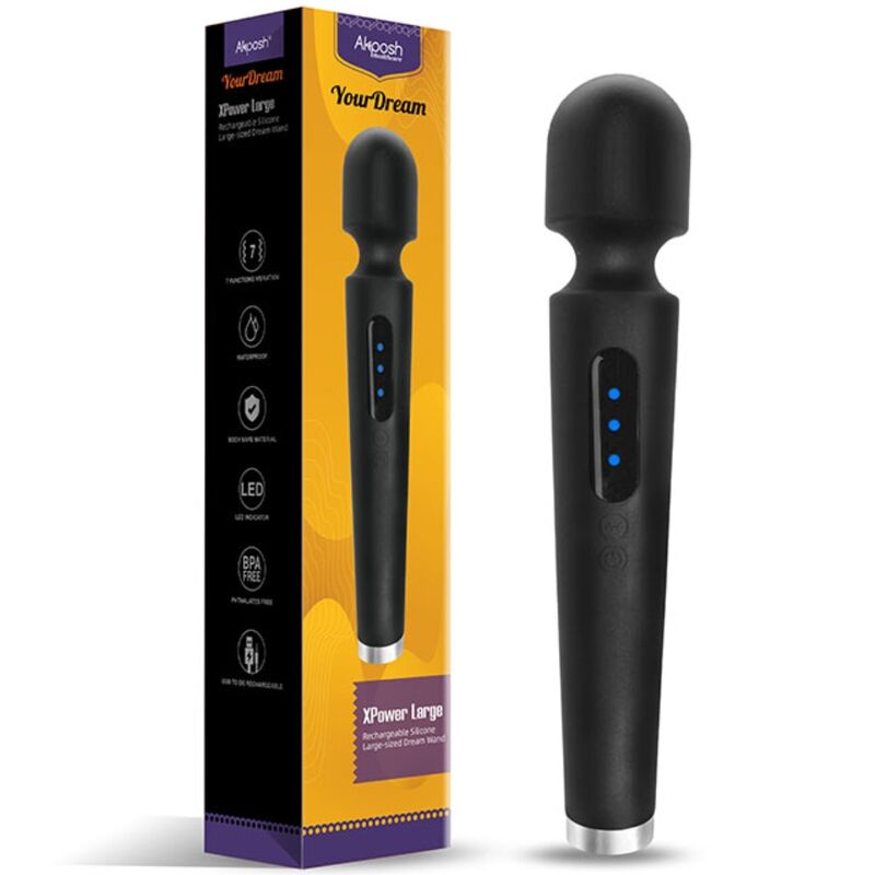 ARMONY - X POWER LARGE MASSAGER & VIBRATOR 7 VIBRATIONS BLACK - NOCTURNA DESIRES