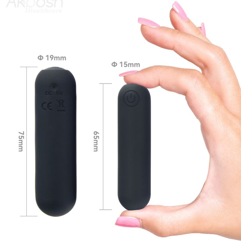 ARMONY -SPLASH HEHE VIBRATOR BULLET SILICONE 10 VIBRATIONS 65 X 15 CM BLACK - NOCTURNA DESIRES