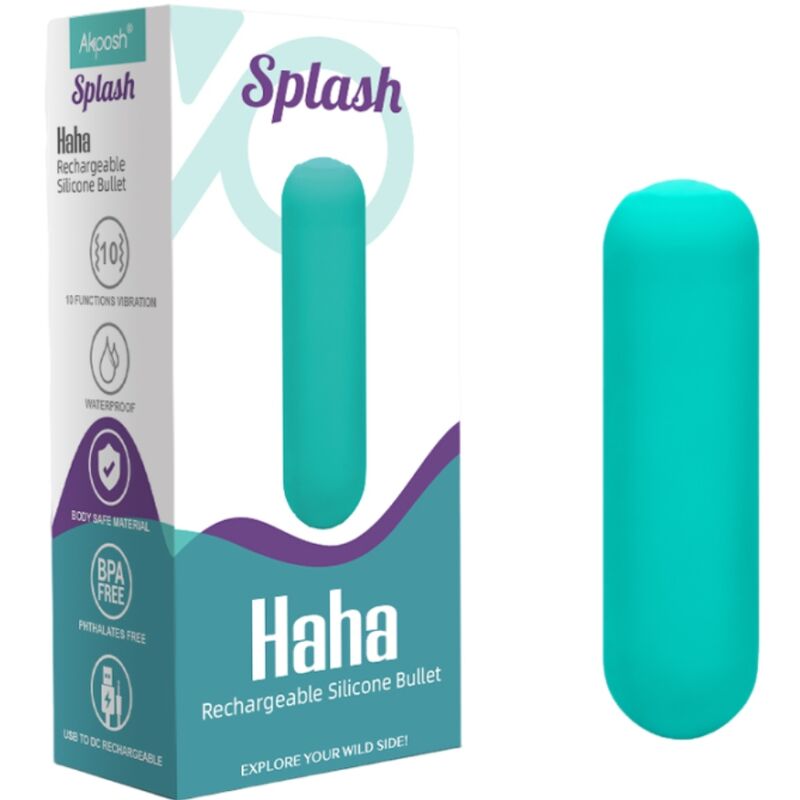 ARMONY - SPLASH HAHA VIBRATOR BULLET SILICONE 10 VIBRATIONS 75 X 19 CM GREEN - NOCTURNA DESIRES