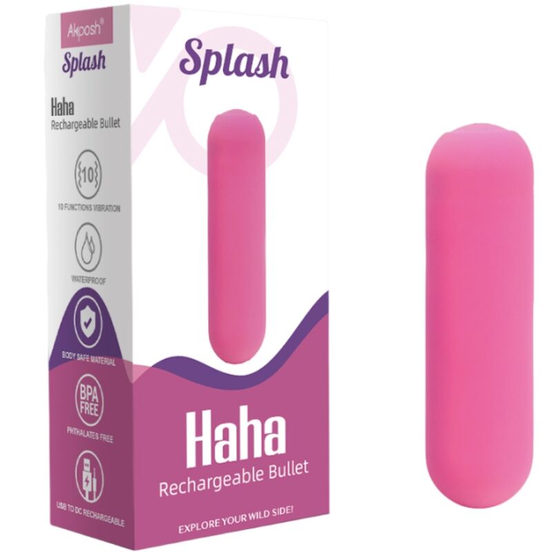 ARMONY - SPLASH HAHA VIBRATOR BULLET SILICONE 10 VIBRATIONS 75 X 19 CM PINK - NOCTURNA DESIRES